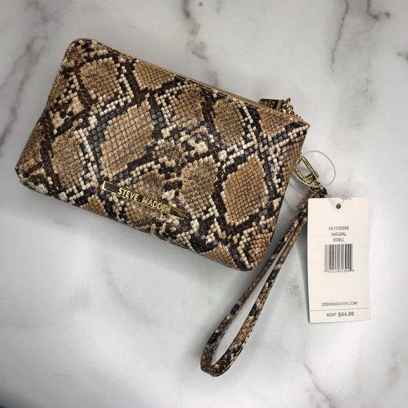Steve Madden | Snake Print Double Pouch Wristlet - Picture 3 of 8